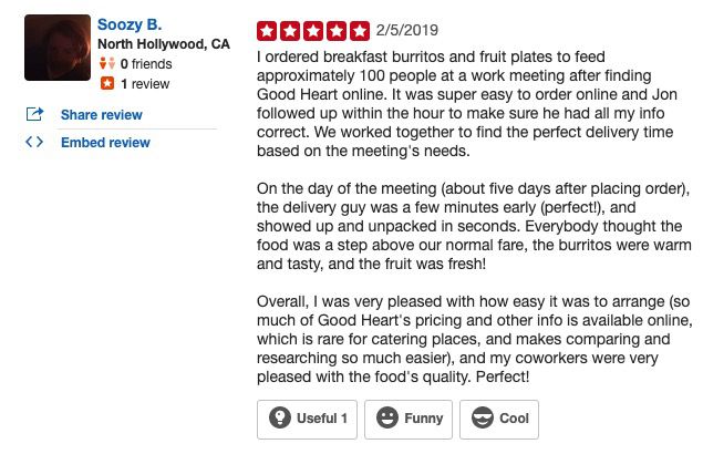 Good Heart Catering Review  Good Heart Catering Review