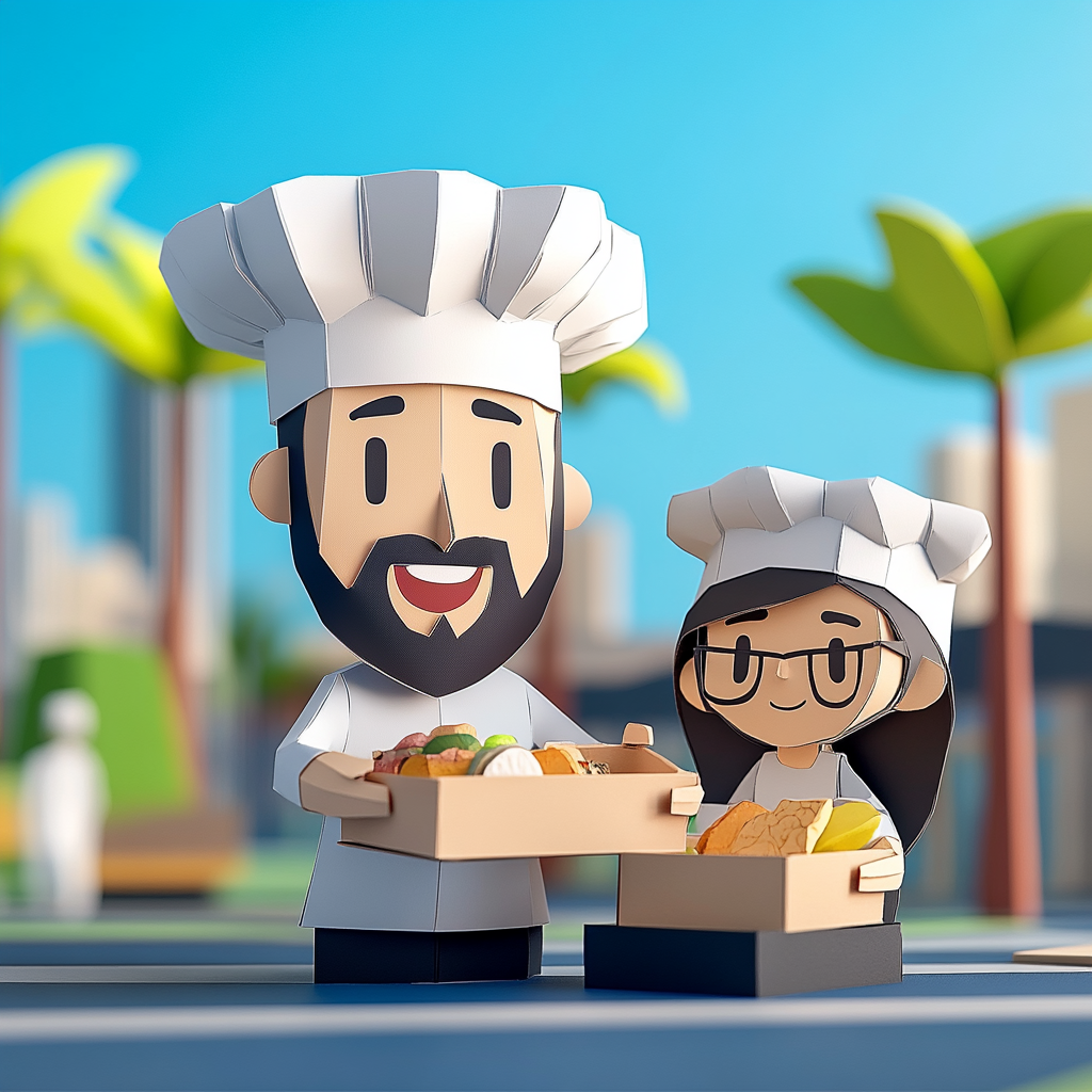 Good Heart Chef and Sous Chef Handing out Meals Good Heart Chef and Sous Chef Handing out Meals