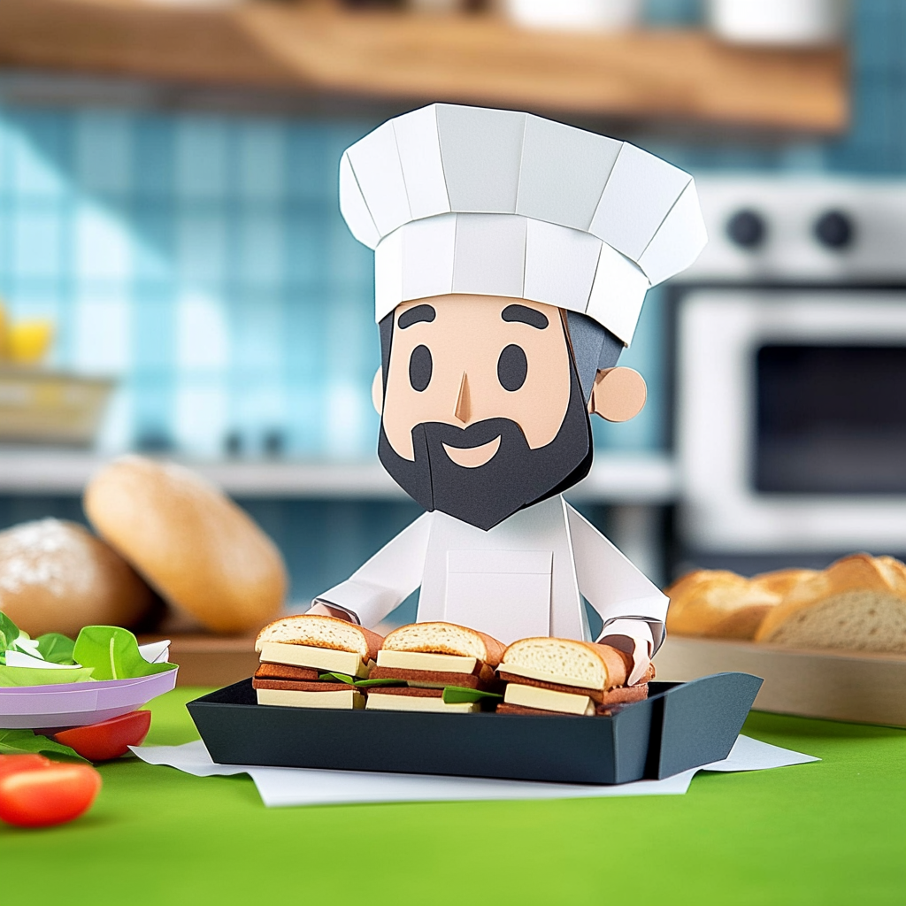 Good Heart Chef Preparing Sandwich Trays Good Heart Chef Preparing Sandwich Trays