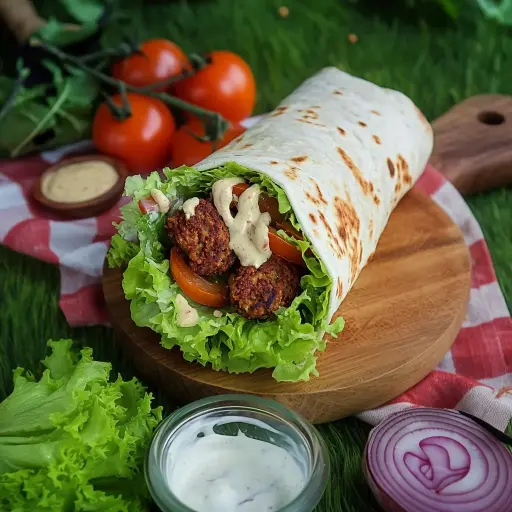 Vegan Baked Falafel Wrap