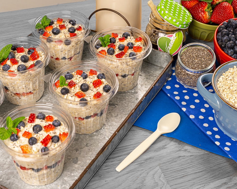 Chia and fruit overnight oats six pack